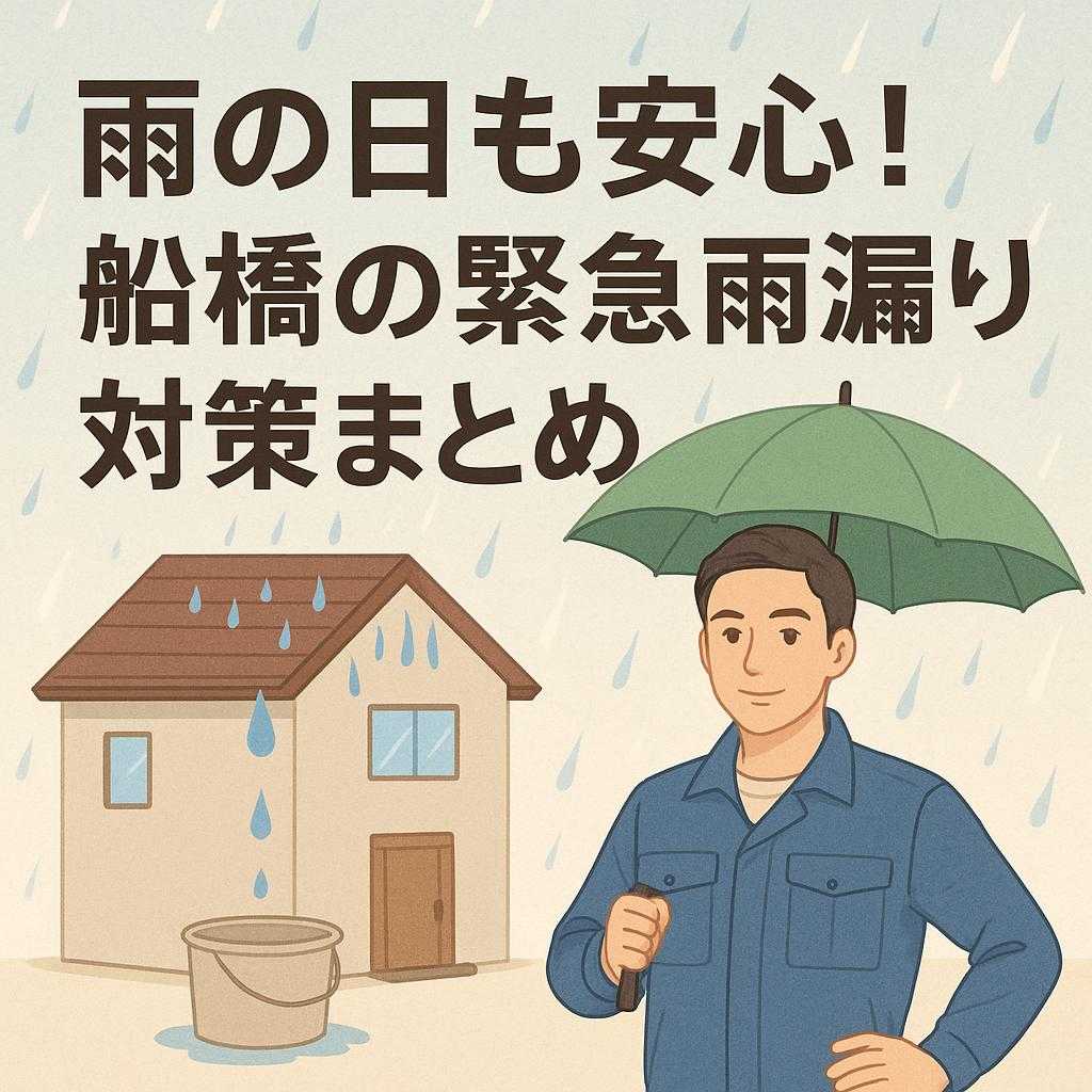 雨の日も安心!船橋の緊急雨漏り対策まとめ