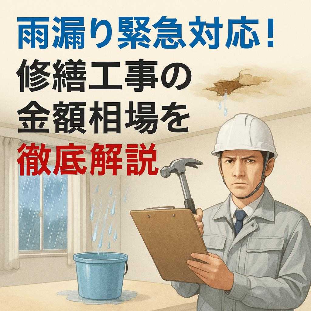 雨漏り緊急対応！修繕工事の金額相場を徹底解説