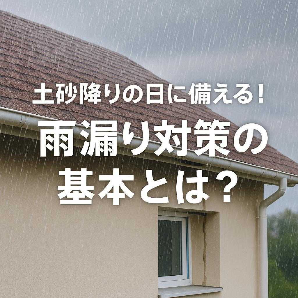 土砂降りの日に備える!雨漏り対策の基本とは?