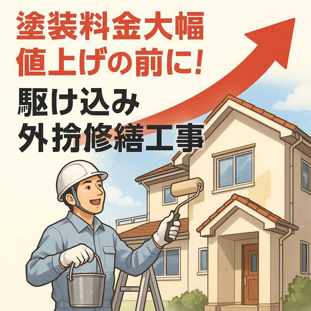 塗装料金大幅値上げの前に!駆け込み外装修繕工事