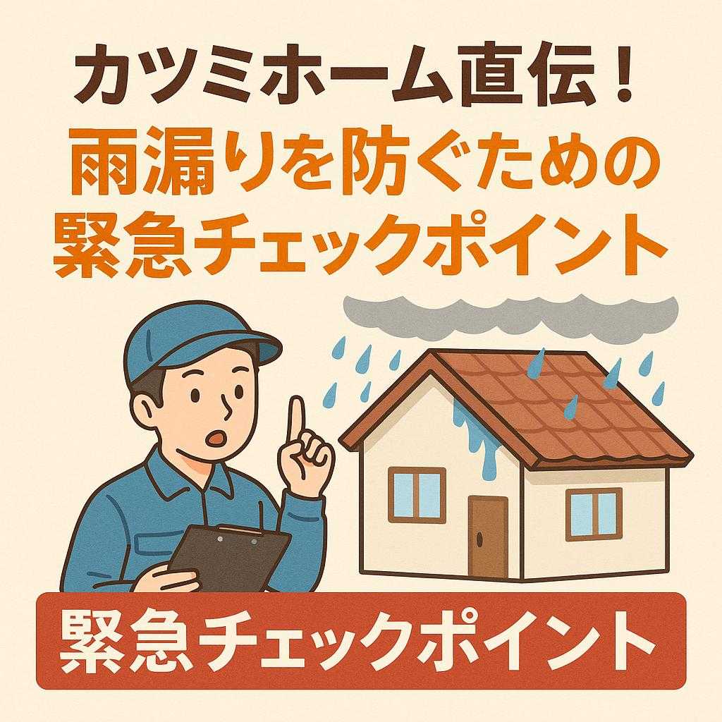 カツミホーム直伝！雨漏りを防ぐための緊急チェックポイント