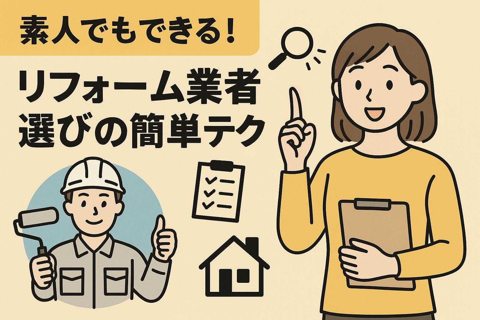 素人でもできる!リフォーム業者選びの簡単テクニック