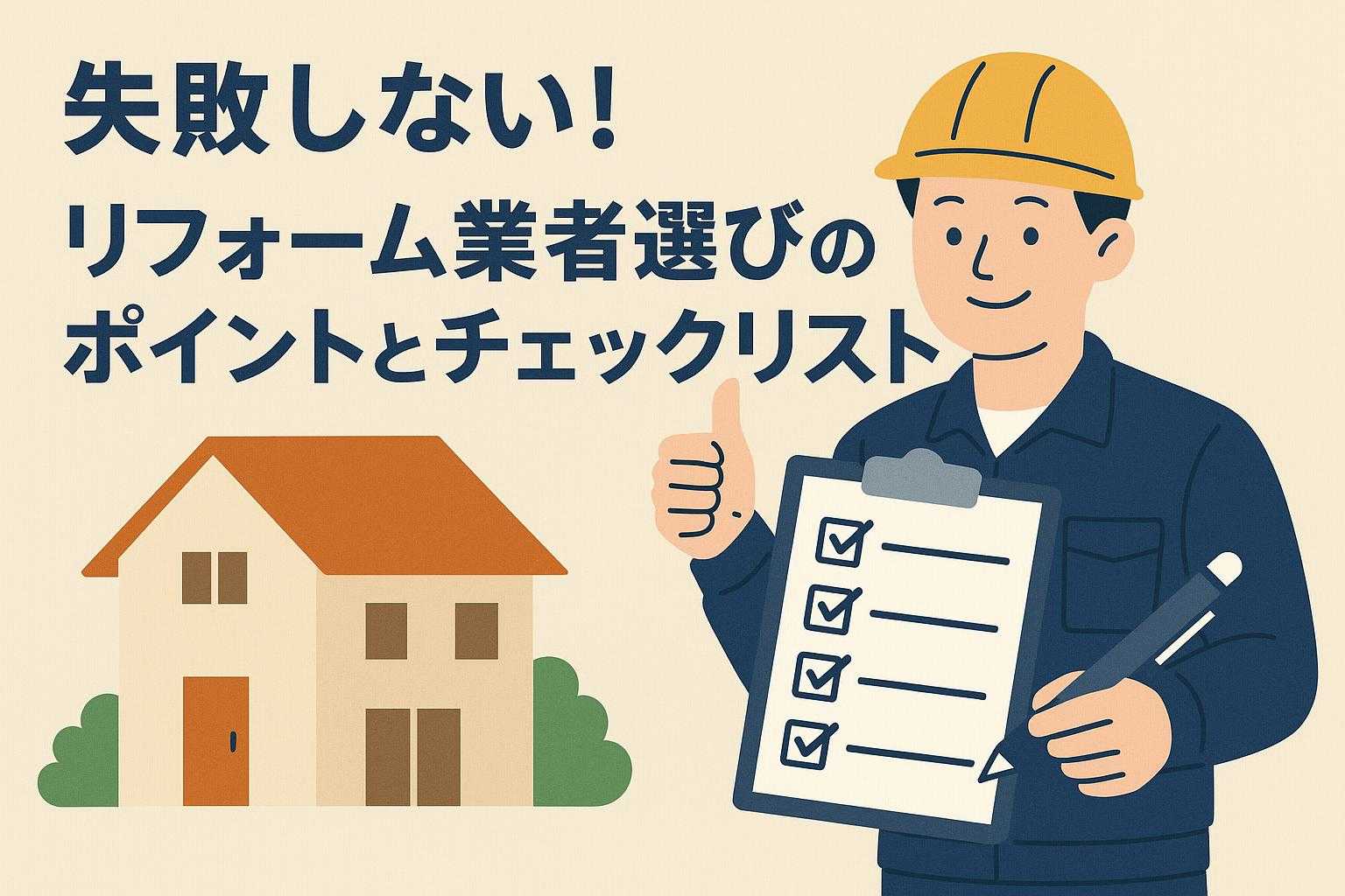 失敗しない!リフォーム業者選びのポイントとチェックリスト
