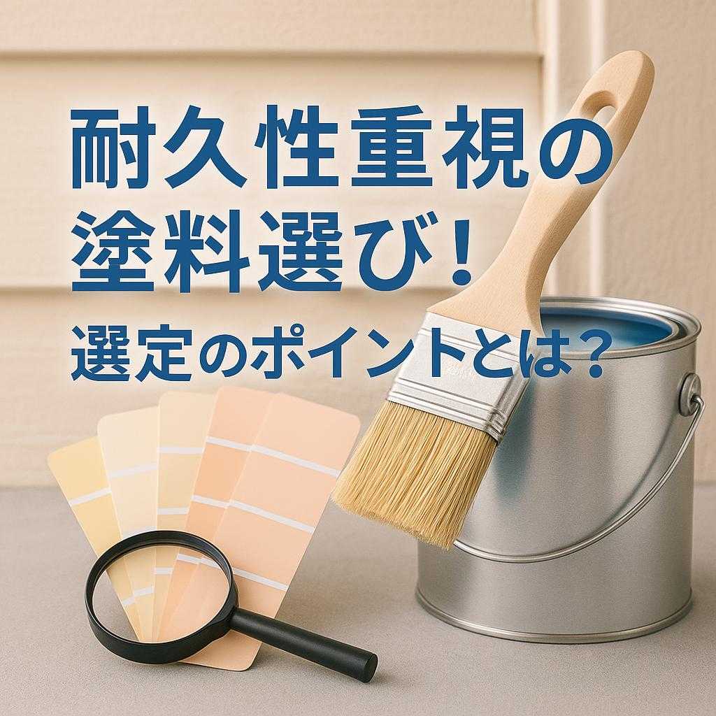耐久性重視の塗料選び!選定のポイントとは?