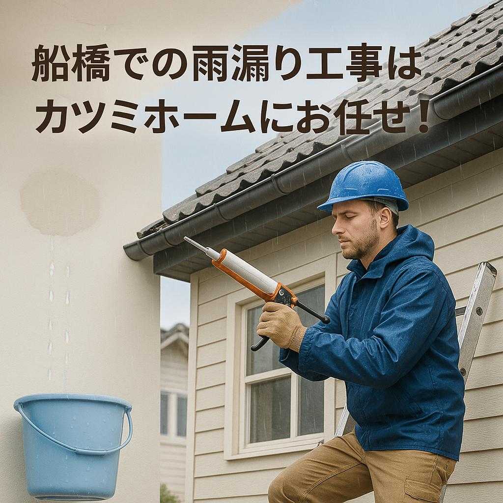 船橋での雨漏り工事はカツミホームにお任せ!